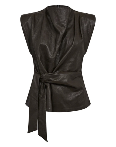 Co'Couture - Gitt CC Pleat Top - Dark Brown